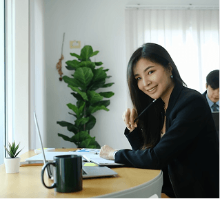 Professional working at a desk